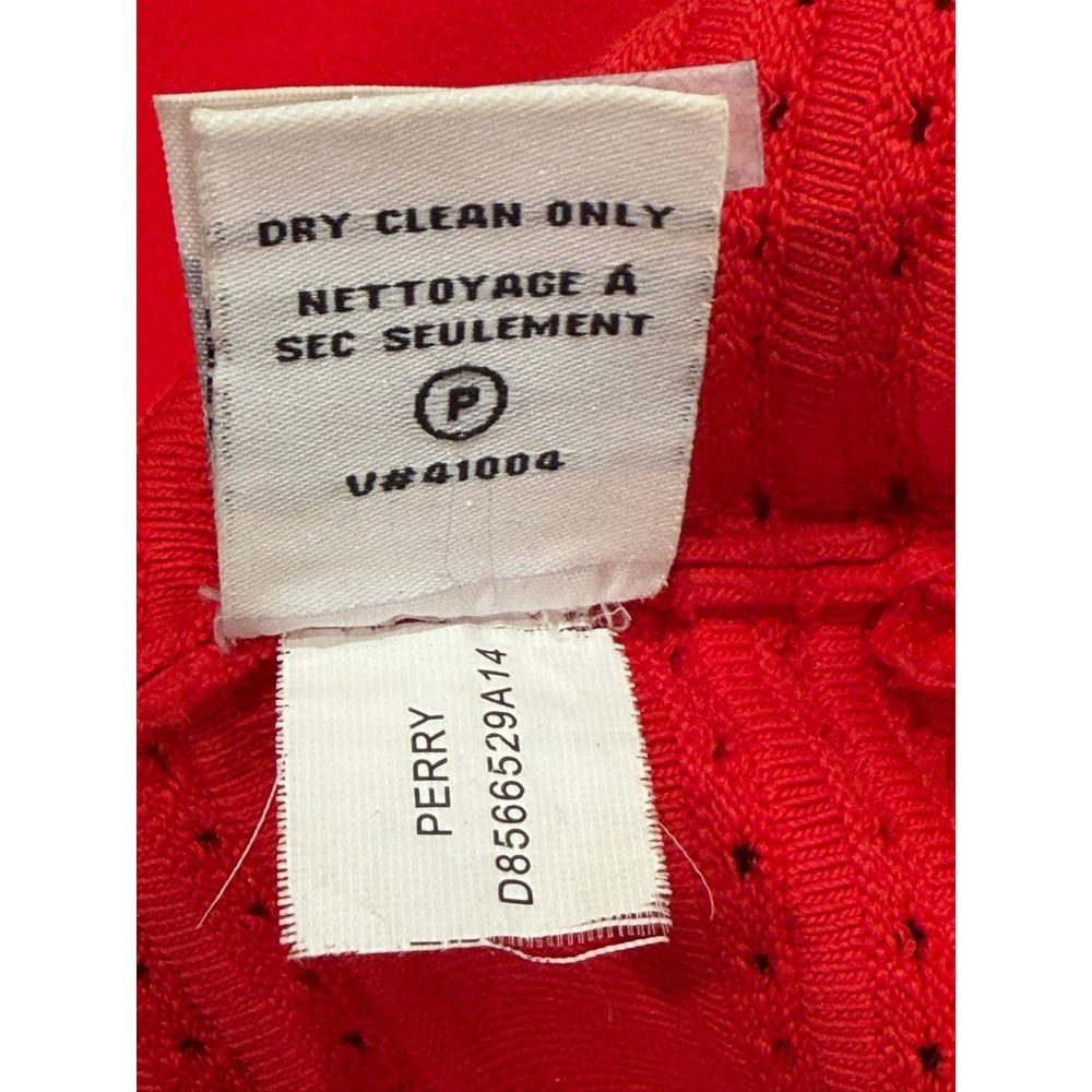 Diane von Furstenberg Perry Red Pointelle Knit Fit and Flare Dress Size P - Picture 7 of 8